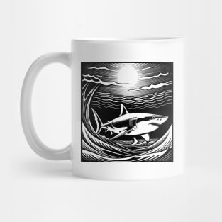 Great White Shark Swimming Under the Sun Mug